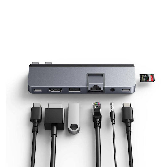 Targus HyperDrive DUO PRO Docking Station with Dual USB-C HDMI 4K Ethernet Silver