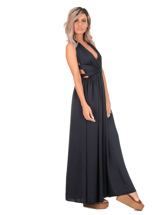 Sommer Maxi Damenkleid Marineblau