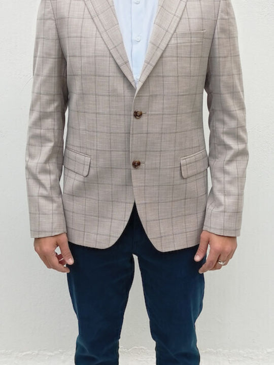 813605/02 Men's Summer Suit Jacket Slim Fit Beige