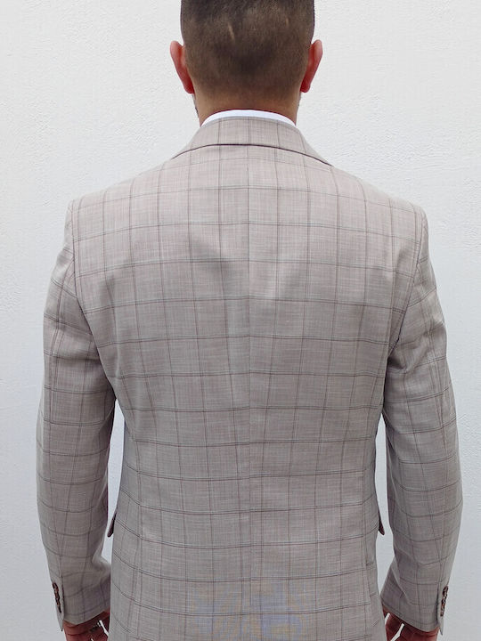 813605/02 Men's Summer Suit Jacket Slim Fit Beige