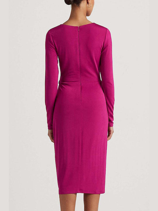 Ralph Lauren Summer Mini Evening Dress with Slit Fuchsia