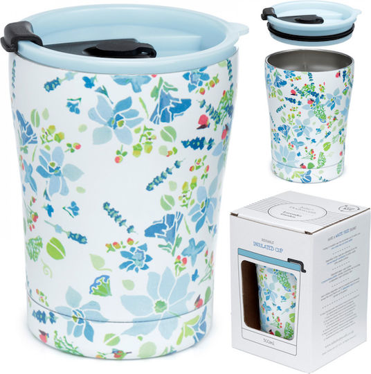 Puckator Julie Dodsworth Glass Thermos Stainless Steel BPA Free 300ml Multicolour
