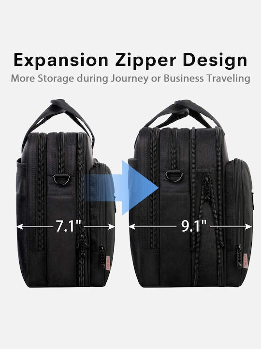 Taygeer 1084 Messenger Τσάντα Laptop Αδιάβροχη 17.3" σε Μαύρο χρώμα