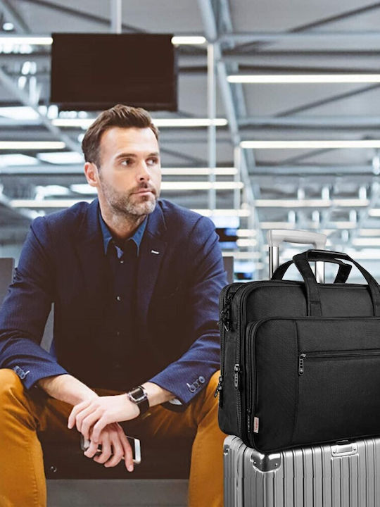 Taygeer 1084 Messenger Τσάντα Laptop Αδιάβροχη 17.3" σε Μαύρο χρώμα