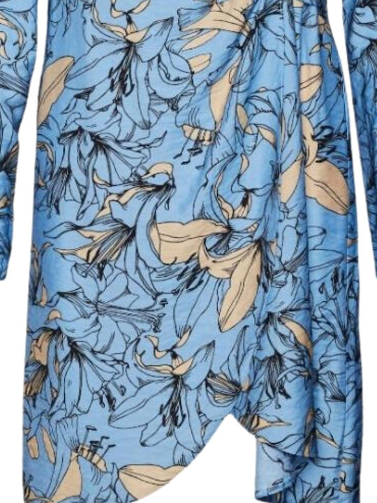 Abbi Summer Mini Evening Wrap Dress Little Boy Blue
