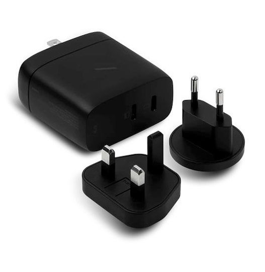 Native Union Зарядно Устройство Без Кабел GaN с 2 USB-C Изходни Порта 67W Power Delivery Черно (NU-FAST-PD67-BLK-INT)