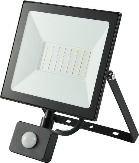 Avide ASFLCW 50W PIR Waterproof LED Flood Light 50W Cold White 6400K with Motion Sensor IP65