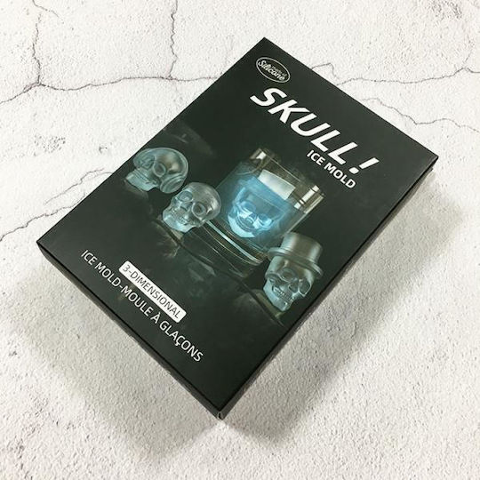 Tavă pentru cuburi de gheață Craniu din silicon 6 compartimente Negru SL000L184