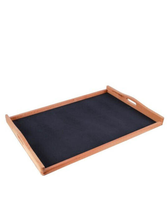 Novatex Wooden Rectangular Serving Tray with Handles in Black Color 70x50cm 01-001 1pcs