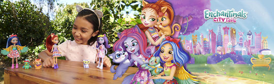 Mattel Κούκλα Enchantimals City Tails: Main Street - Penna Pug Trusty για 4+ Ετών 15εκ.