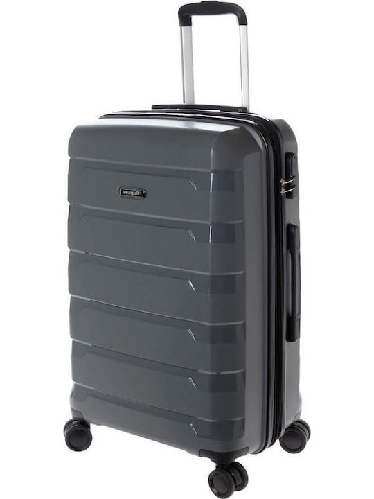 Diplomat Large The Seagull Collection Large Hard Black Suitcase With 4 Wheels Height 74cm