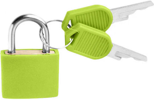 Benzi Padlock Brass with Key 20mm Green 1pcs
