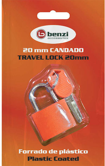 Benzi Padlock Brass with Key 20mm Orange 1pcs