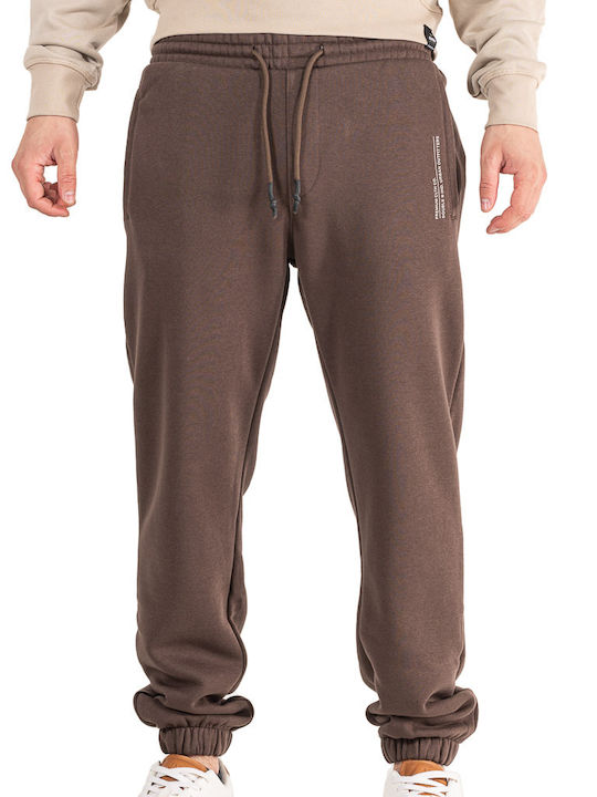 Jogginghose mit Gummizug Braun