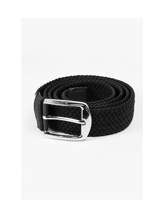 Double Men's Knitted Belt Black