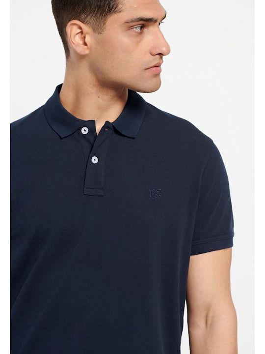 Short Sleeve Polo Shirt Navy Blue Men’s Blouses