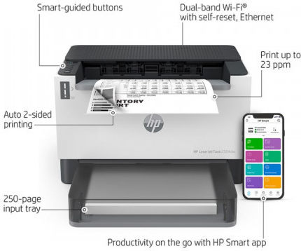 HP LaserJet Tank 2504dw Black and White Printer