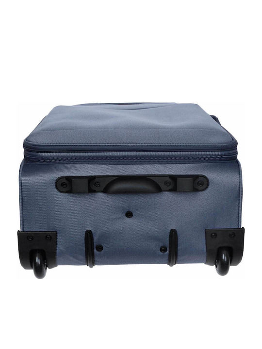 Diplomat Small The Athens Collection Cabin Fabric Blue Suitcase With 2 Wheels Height 55cm