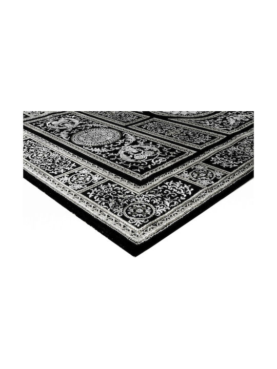 Tzikas Carpets Modern Bedroom Rug Set Craft Black Silver 3 Pieces