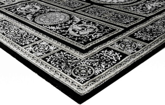 Tzikas Carpets Modern Bedroom Rug Set Craft Black Silver 3 Pieces