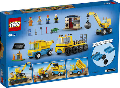 Lego City Construction Trucks and Wrecking Ball Crane for 4+ Years