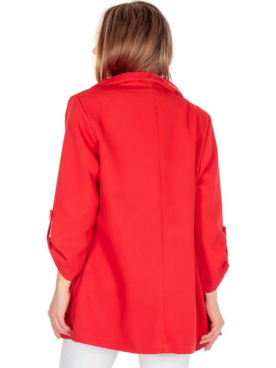 Silia D Long Women's Blazer Red