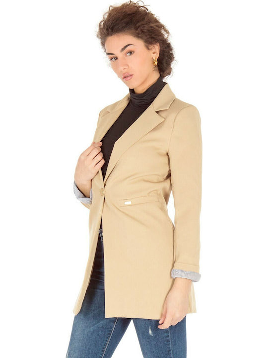 Silia D Long Women's Blazer Beige