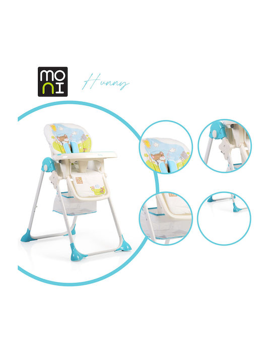 Moni Hunny Foldable Highchair with Metal Frame & Fabric Seat Blue 106246