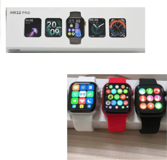 HW22 Pro 44mm Smartwatch (Μαύρο)