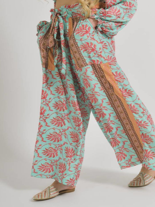 Ble Resort Collection Γυναικεία Παντελόνα Παραλίας σε Τιρκουάζ χρώμα