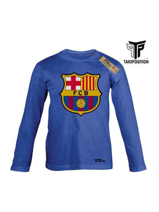Kinderhemd Langarm Blau Barcelona
