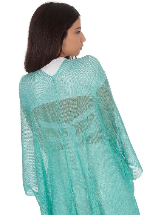 Silia D Women's Maxi Kimono Beachwear Turquoise