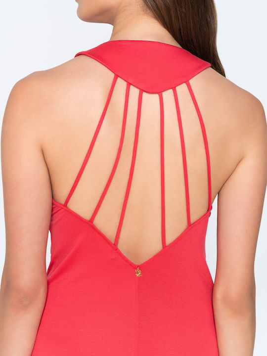 Luna Feminin Lung Rochie de Plajă Roșu
