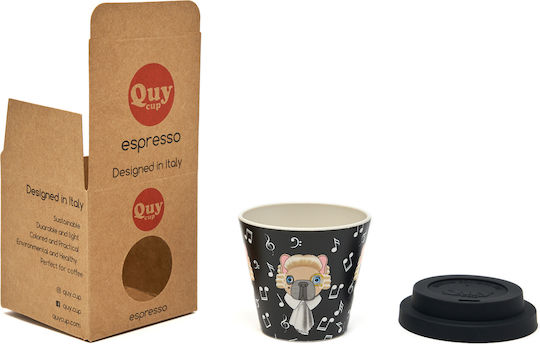 QuyCup Чаша Пластмаса с Капак Черен 90мл