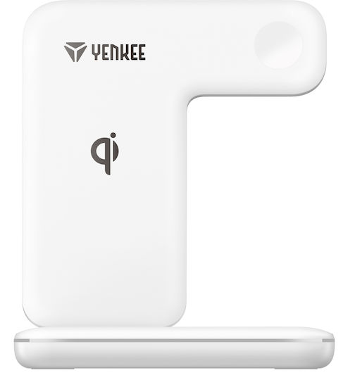 Yenkee Ασύρματος Φορτιστής (Qi Pad) 15W Λευκός (YAC 5301)