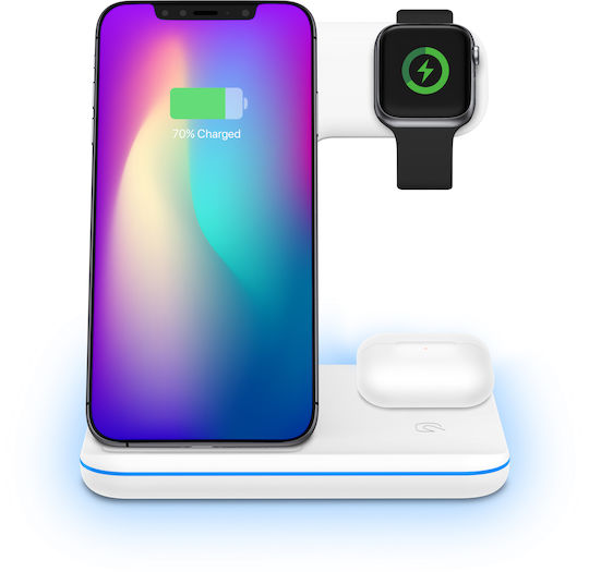 Yenkee Ασύρματος Φορτιστής (Qi Pad) 15W Λευκός (YAC 5301)