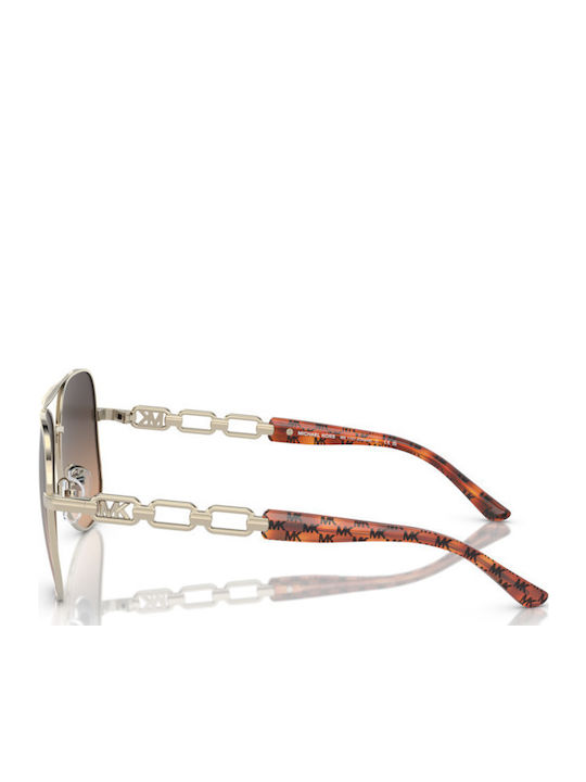 Michael Kors Chianti Women's Sunglasses with Gold Metal Frame and Brown Gradient Mirror Lens