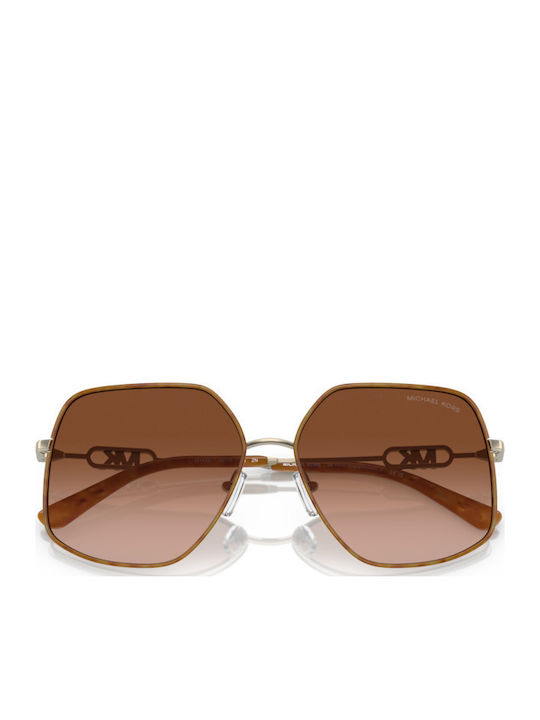 Michael Kors Empire Butterfly Women's Sunglasses with Brown Tartaruga Metal Frame and Brown Gradient Lens