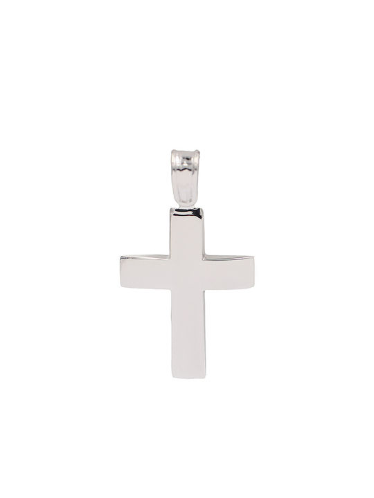 Q-Jewellery Men's White Gold Cross 14K