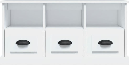 TV Stand Wooden White L100xW35xH50cm