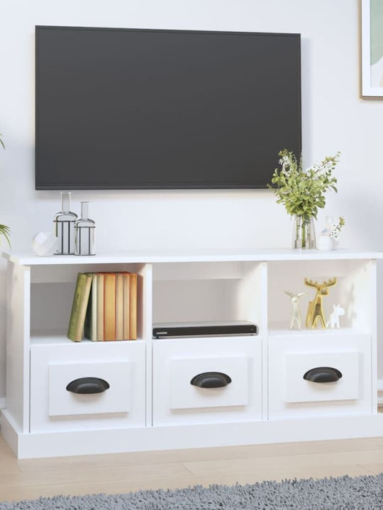 TV-Möbel Hölzernes Weiß L100xB35xH50cm