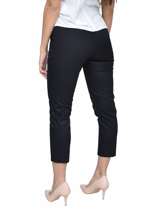 Baziana Damen Stoff Hose Schwarz