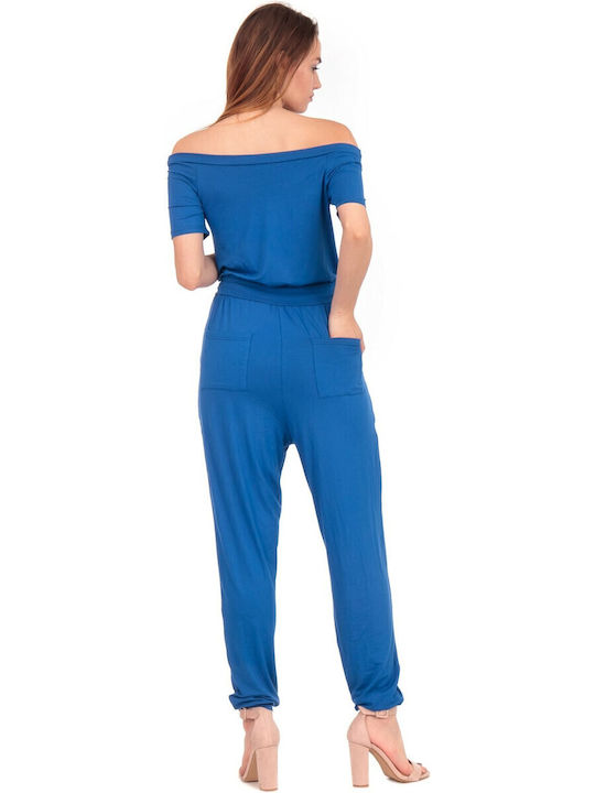 Женска Off-Shoulder Цялостна Форма Син
