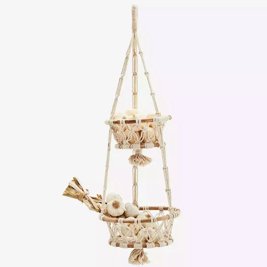 Madam Stoltz 29889CR Bamboo Decorative Basket