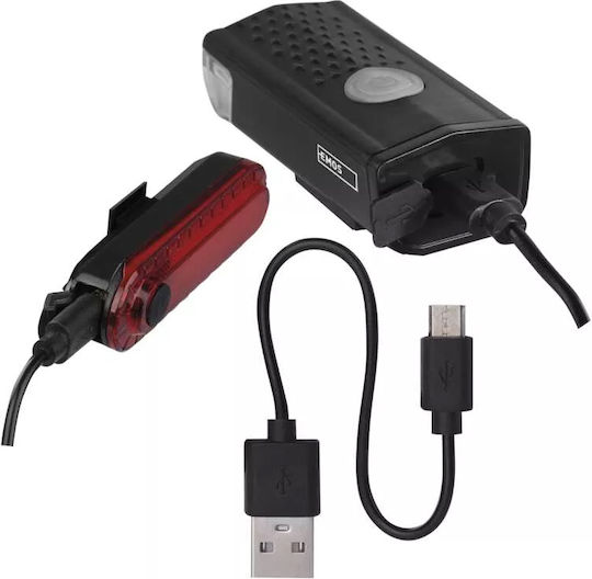 Emos P3923 Reîncărcabil Set Lumini Bicicletă