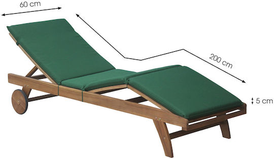 Fieldmann Wasserdichtes Sonnenbank-Kissen Mit Rückenlehne Grün 200x60cm