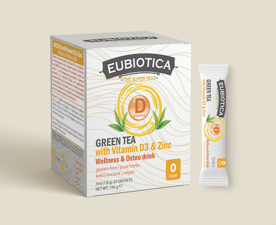 Eubiotica Beverage Wellness & Osteo Tea Green tea with D3 and Zinc Sticks 156gr