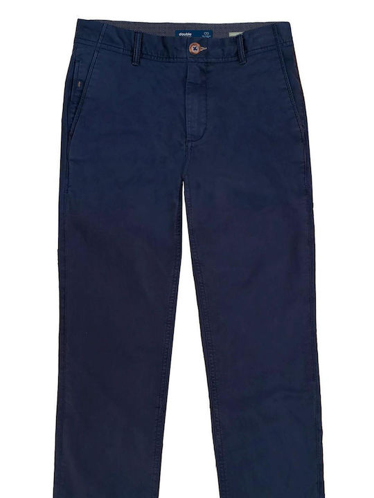 Double Ανδρικό Παντελόνι Chino Navy Μπλε