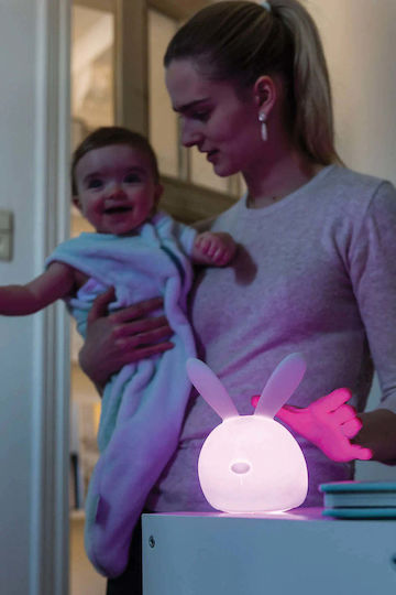 Nattou Kinder Dekorative Lampe Lapidou Häschen mit Farbwechsel Weiß 13.5x10.5x14εκ.