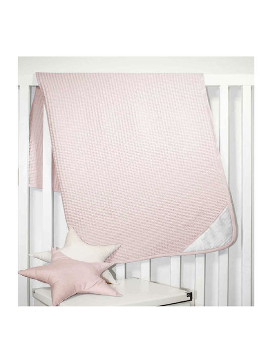 Guy Laroche Blanket Cot Heaven Waffle Pink 110x150cm.